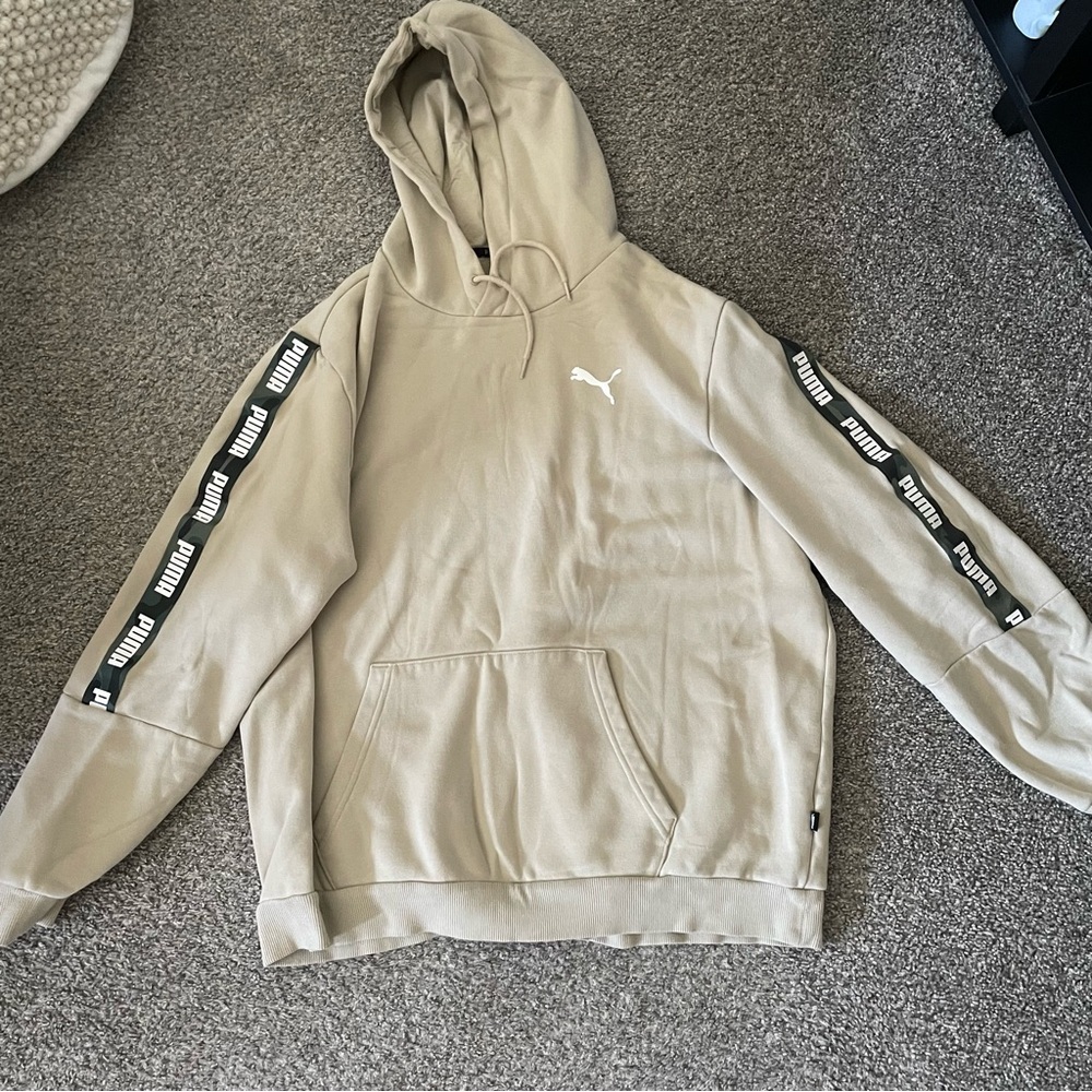 Puma Tan Hoodie with Logo Accents